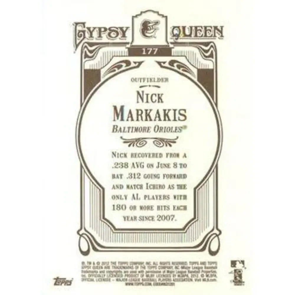 2012 Topps Gypsy Queen Nick Markakis # 177 Baltimore Orioles